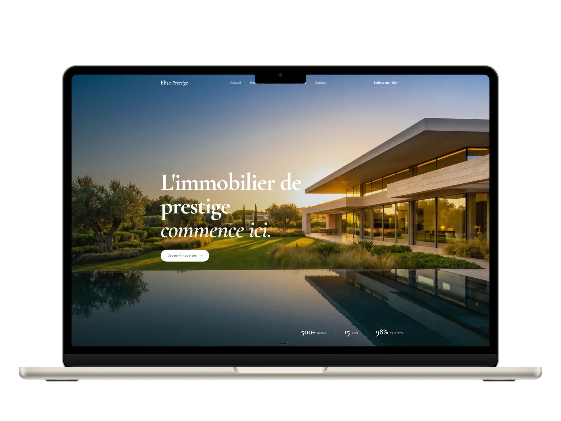 Aperçu du site Élite Prestige réalisé par ROVEN
