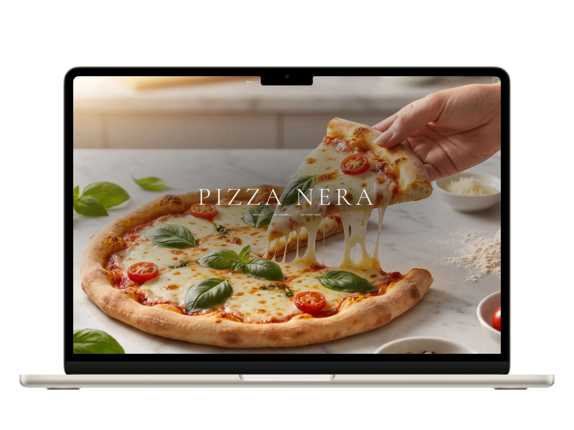 Aperçu du site Pizza Nera réalisé par ROVEN
