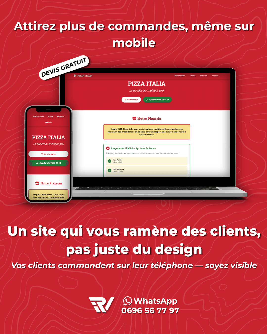 Aperçu du site Pizza Italia