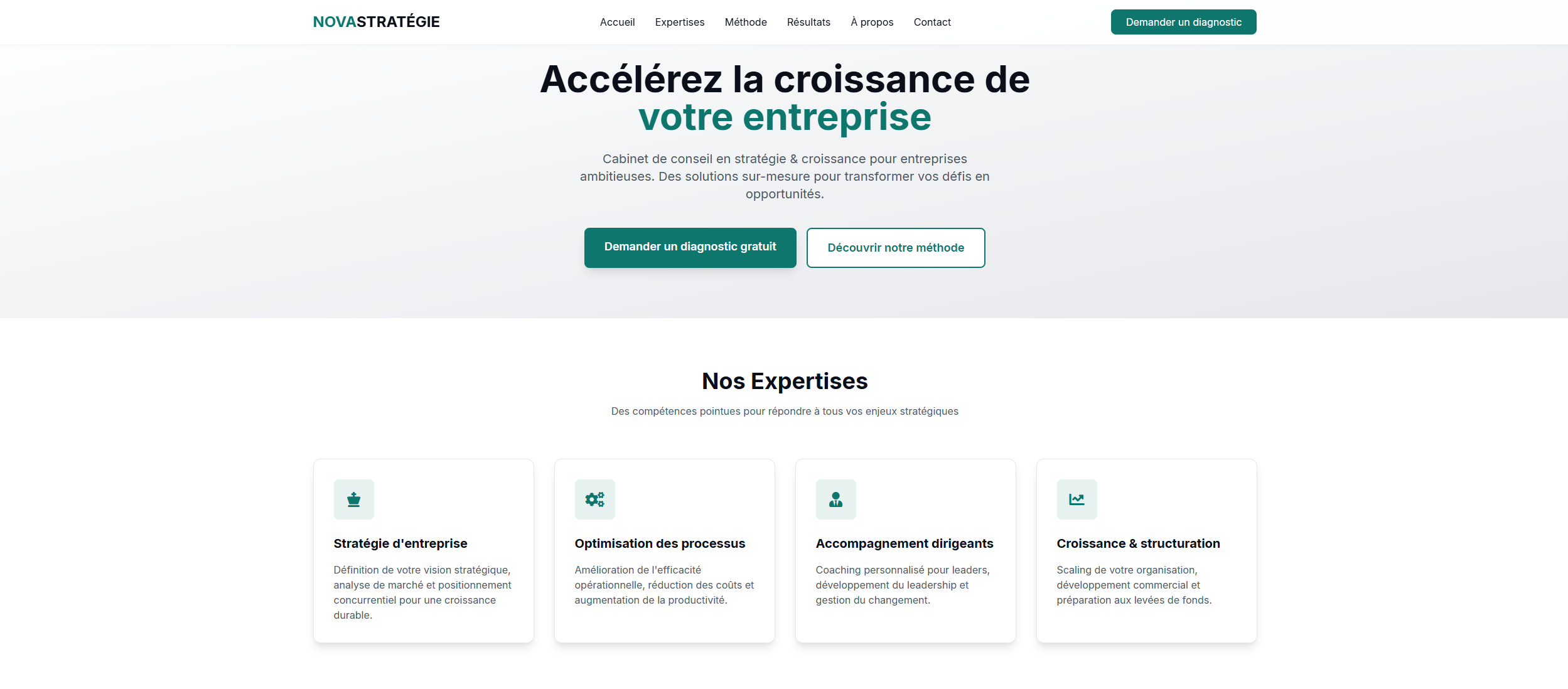 Site web pour un cabinet de consultants